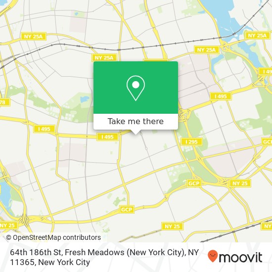 64th 186th St, Fresh Meadows (New York City), NY 11365 map