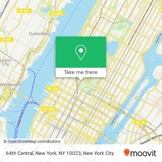 64th Central, New York, NY 10023 map
