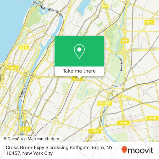 Cross Bronx Expy S crossing Bathgate, Bronx, NY 10457 map