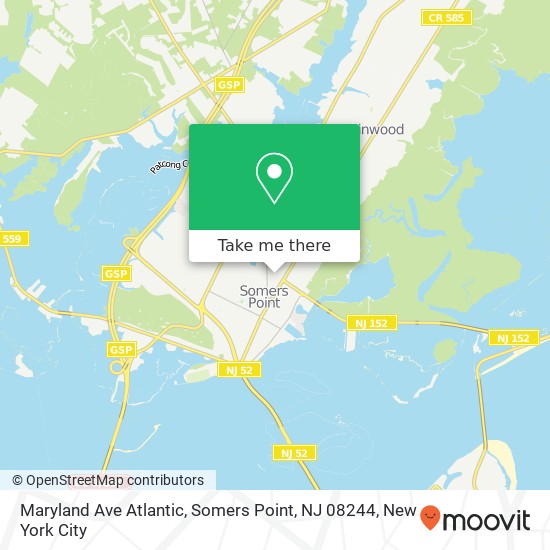 Mapa de Maryland Ave Atlantic, Somers Point, NJ 08244