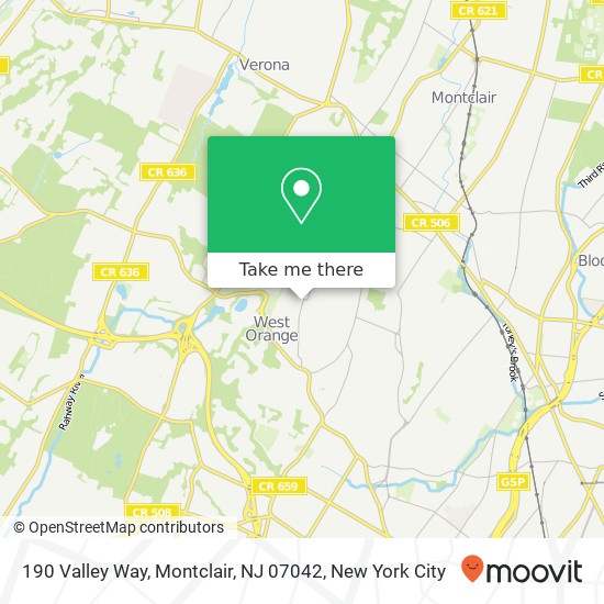 190 Valley Way, Montclair, NJ 07042 map