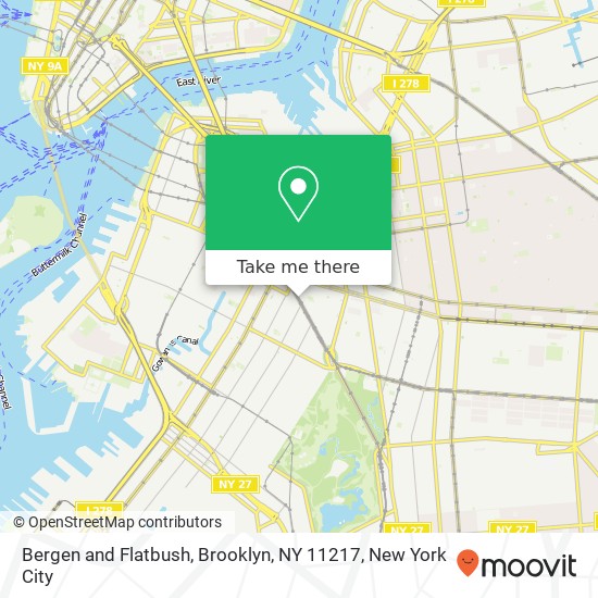 Mapa de Bergen and Flatbush, Brooklyn, NY 11217