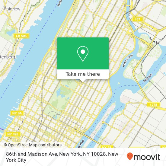 86th and Madison Ave, New York, NY 10028 map