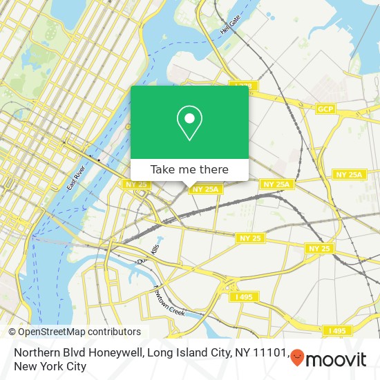 Mapa de Northern Blvd Honeywell, Long Island City, NY 11101