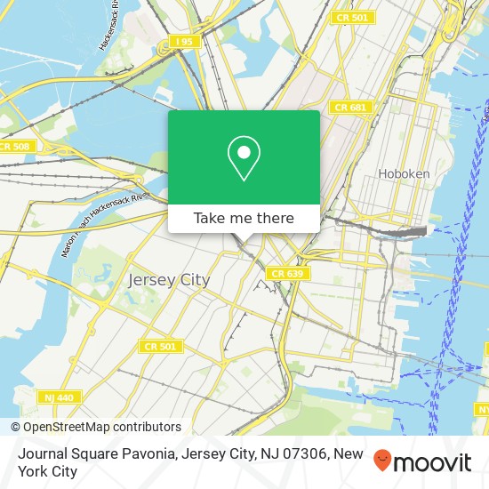 Mapa de Journal Square Pavonia, Jersey City, NJ 07306