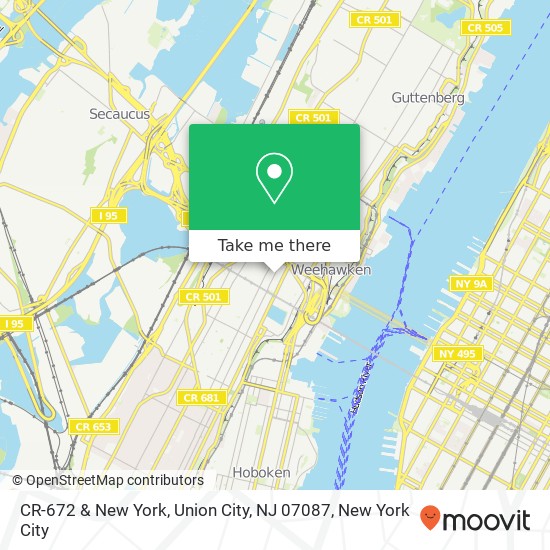 Mapa de CR-672 & New York, Union City, NJ 07087