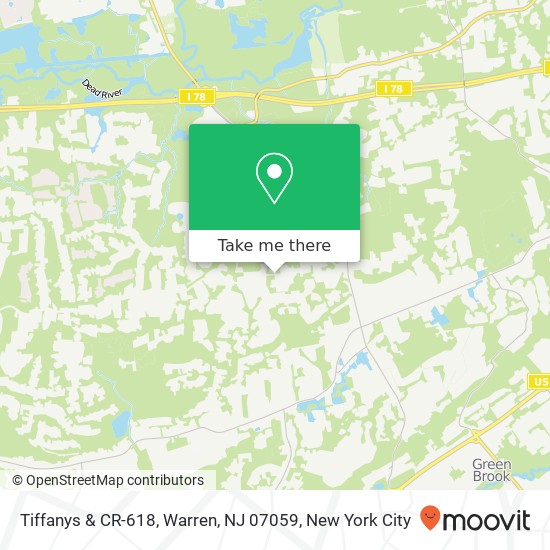 Mapa de Tiffanys & CR-618, Warren, NJ 07059