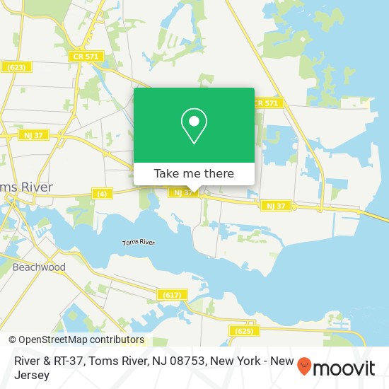 Mapa de River & RT-37, Toms River, NJ 08753