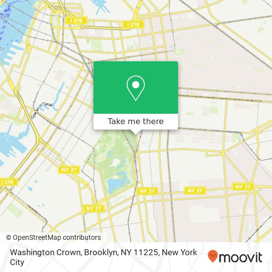 Mapa de Washington Crown, Brooklyn, NY 11225