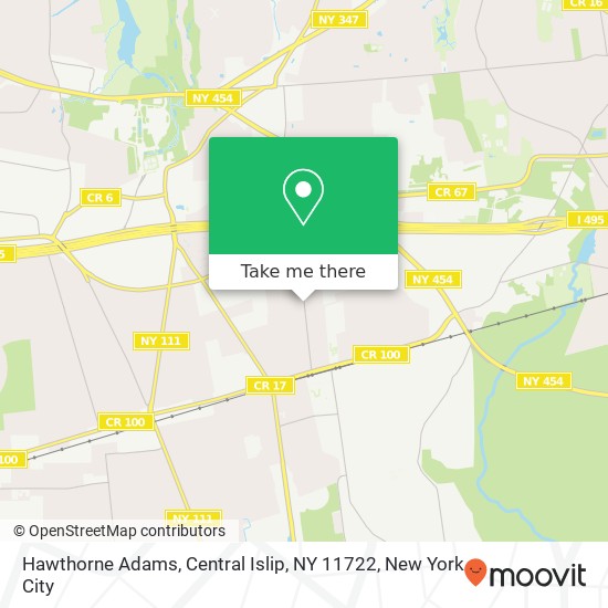 Mapa de Hawthorne Adams, Central Islip, NY 11722