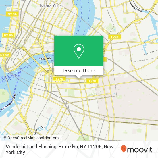 Mapa de Vanderbilt and Flushing, Brooklyn, NY 11205