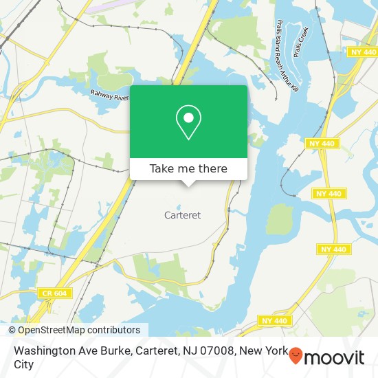 Washington Ave Burke, Carteret, NJ 07008 map