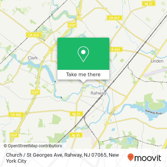 Mapa de Church / St Georges Ave, Rahway, NJ 07065