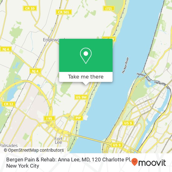 Mapa de Bergen Pain & Rehab: Anna Lee, MD, 120 Charlotte Pl