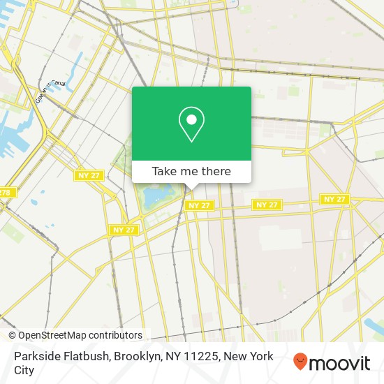 Mapa de Parkside Flatbush, Brooklyn, NY 11225