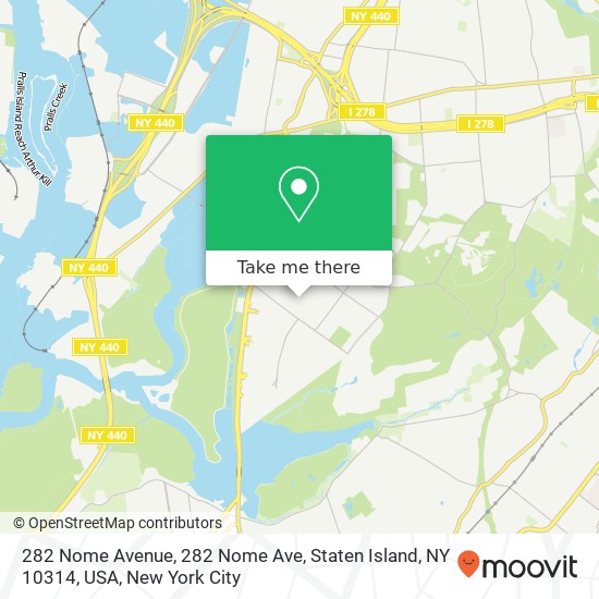 Mapa de 282 Nome Avenue, 282 Nome Ave, Staten Island, NY 10314, USA