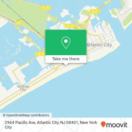 Mapa de 2964 Pacific Ave, Atlantic City, NJ 08401