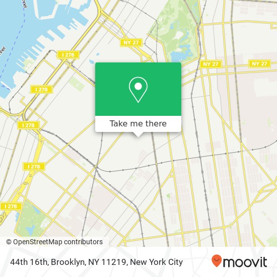 44th 16th, Brooklyn, NY 11219 map
