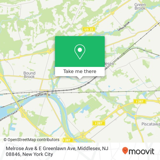 Melrose Ave & E Greenlawn Ave, Middlesex, NJ 08846 map