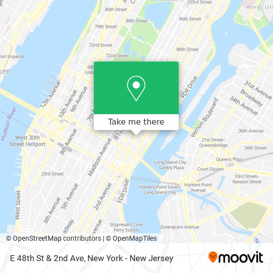 E 48th St & 2nd Ave map