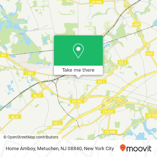 Mapa de Home Amboy, Metuchen, NJ 08840