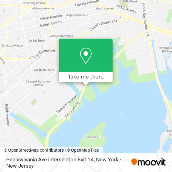 Mapa de Pennsylvania Ave intersection Exit 14