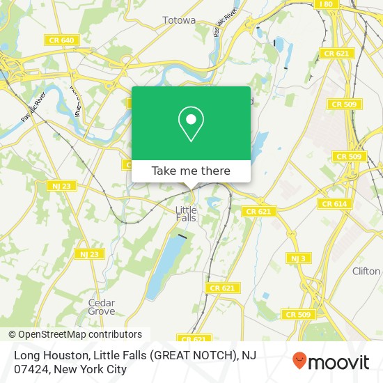 Long Houston, Little Falls (GREAT NOTCH), NJ 07424 map