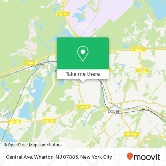 Mapa de Central Ave, Wharton, NJ 07885