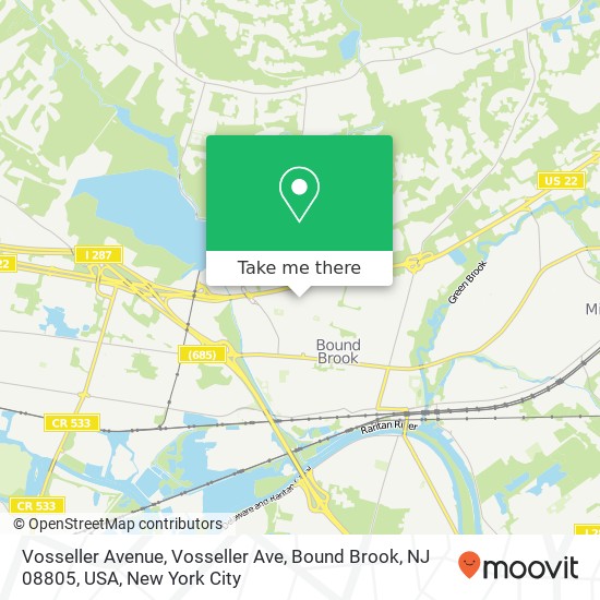 Vosseller Avenue, Vosseller Ave, Bound Brook, NJ 08805, USA map