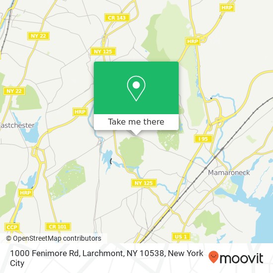 Mapa de 1000 Fenimore Rd, Larchmont, NY 10538