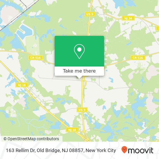 Mapa de 163 Rellim Dr, Old Bridge, NJ 08857