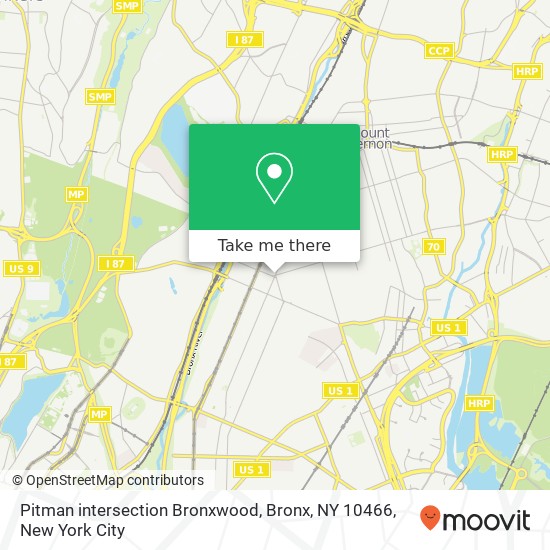 Mapa de Pitman intersection Bronxwood, Bronx, NY 10466