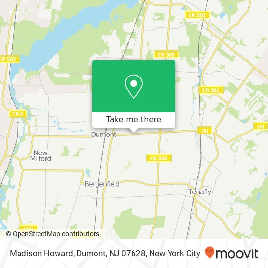 Mapa de Madison Howard, Dumont, NJ 07628