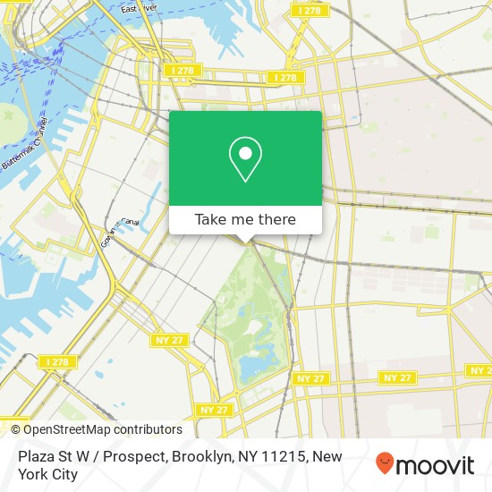 Mapa de Plaza St W / Prospect, Brooklyn, NY 11215