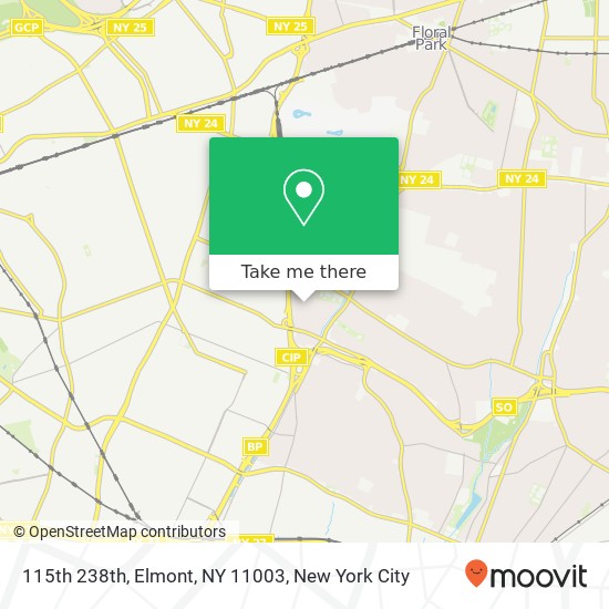 115th 238th, Elmont, NY 11003 map