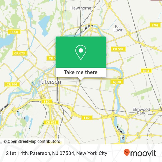 Mapa de 21st 14th, Paterson, NJ 07504