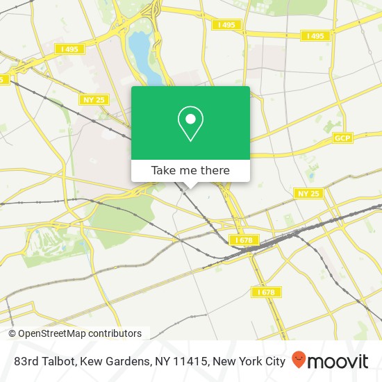 Mapa de 83rd Talbot, Kew Gardens, NY 11415