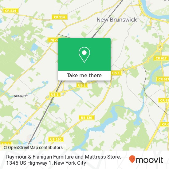 Mapa de Raymour & Flanigan Furniture and Mattress Store, 1345 US Highway 1