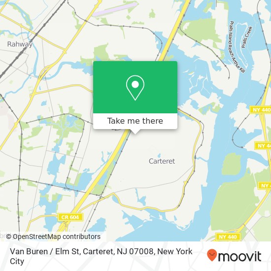 Mapa de Van Buren / Elm St, Carteret, NJ 07008