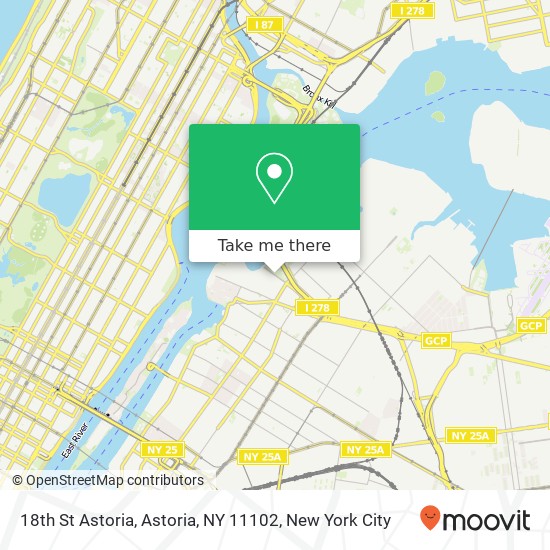 Mapa de 18th St Astoria, Astoria, NY 11102
