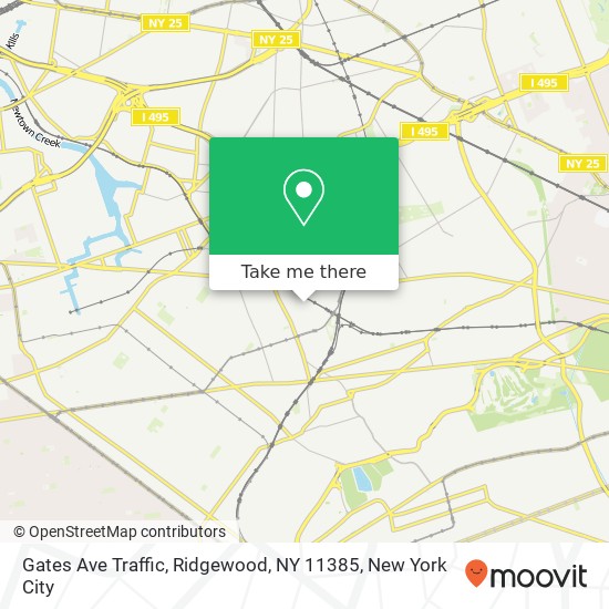 Mapa de Gates Ave Traffic, Ridgewood, NY 11385