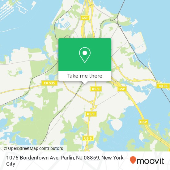 Mapa de 1076 Bordentown Ave, Parlin, NJ 08859