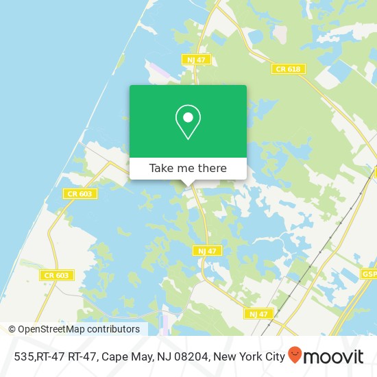 Mapa de 535,RT-47 RT-47, Cape May, NJ 08204