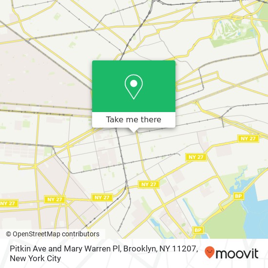 Mapa de Pitkin Ave and Mary Warren Pl, Brooklyn, NY 11207