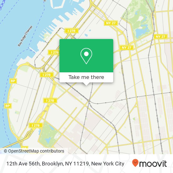 Mapa de 12th Ave 56th, Brooklyn, NY 11219