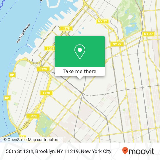 Mapa de 56th St 12th, Brooklyn, NY 11219