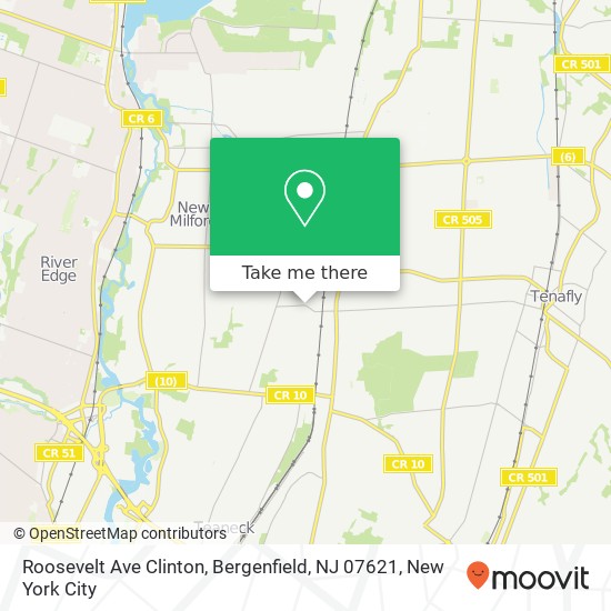 Mapa de Roosevelt Ave Clinton, Bergenfield, NJ 07621