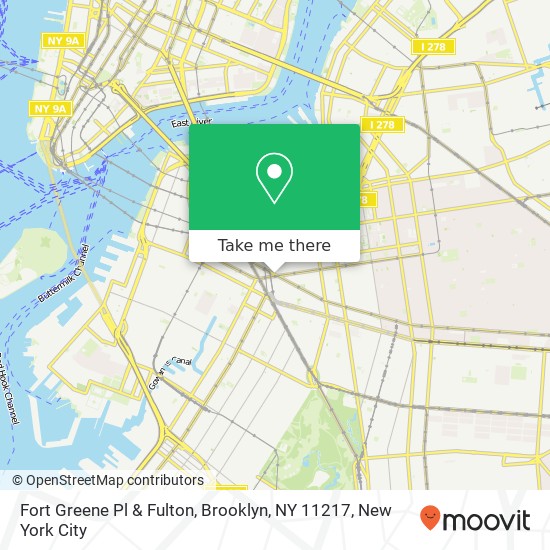 Mapa de Fort Greene Pl & Fulton, Brooklyn, NY 11217