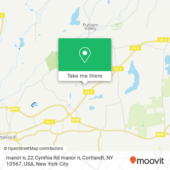 Mapa de manor n, 22 Cynthia Rd manor n, Cortlandt, NY 10567, USA