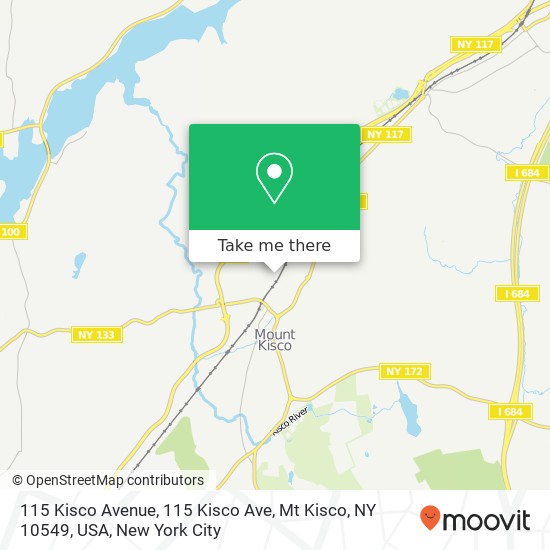 Mapa de 115 Kisco Avenue, 115 Kisco Ave, Mt Kisco, NY 10549, USA